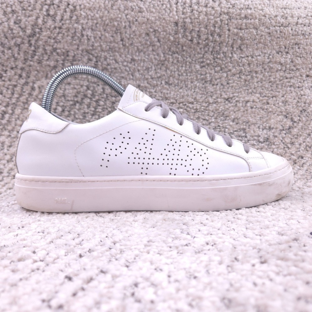 P448 Sneakers Womens Size 39 8.5 US John Low Top Shoes White Leather Italy Made